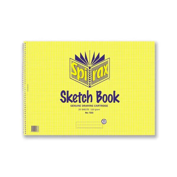 Spirax 533 Sketch Book Spiral Bound Genuine Drawing Cartridge 40 Page A3 Pack 10 2
