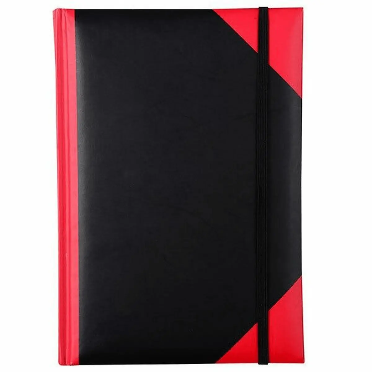 Premium Cumberland Black Red Notebook Casebound Ruled Elastic Closure 200 Leaf A5 1