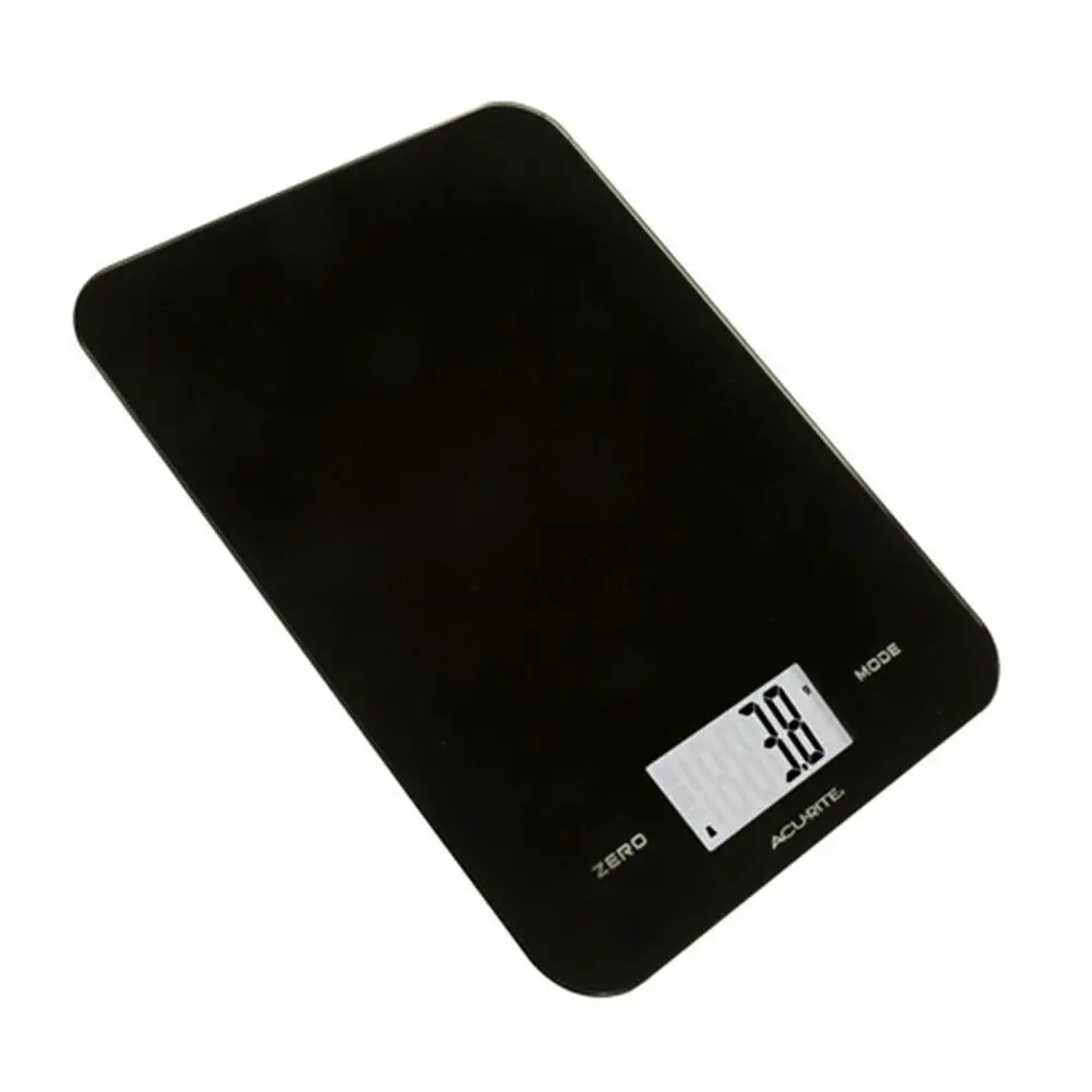 Acurite Large Slim Line Glass Digital Kitchen Food Measure Scale 1G/8Kg (Black) 1