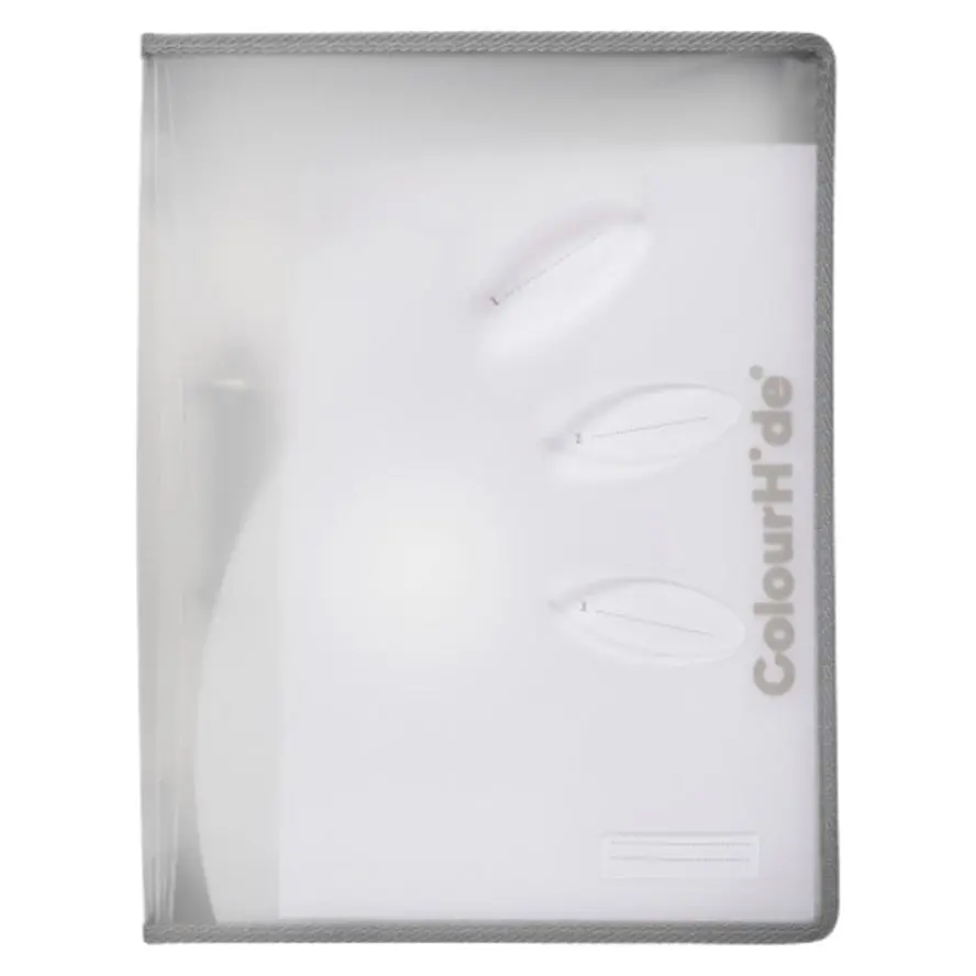 Colourhide Zipper Binder A4 2 D-Ring 25Mm Clear Grey Bulk Pack 10 2