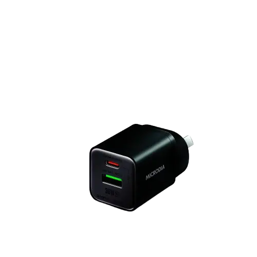 Microdia Smartcube Nano 30W Dual Port Gan Wall Charger (Black) 1