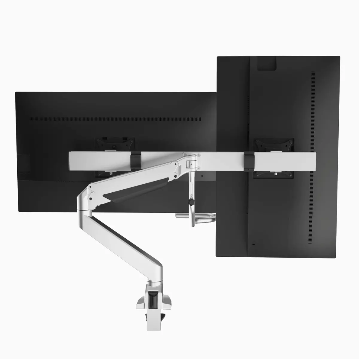Desky Dual Bar Monitor Arm - Silver 2