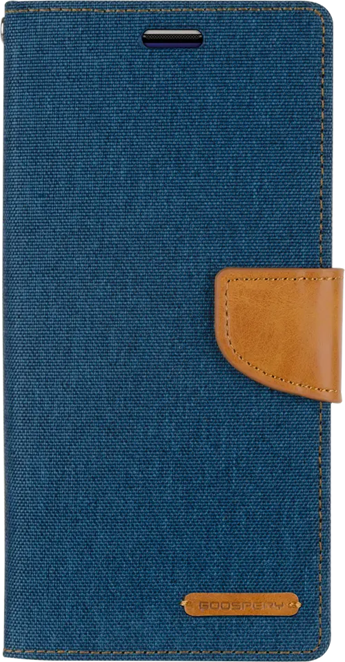 Goospery Canvas Diary For Galaxy S22 Ultra - Blue 1
