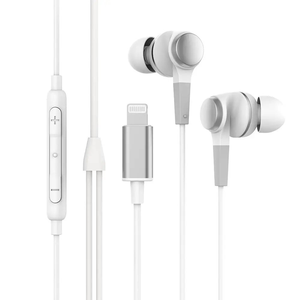 Rewyre Lightning Wired Earphones With Mic White 1