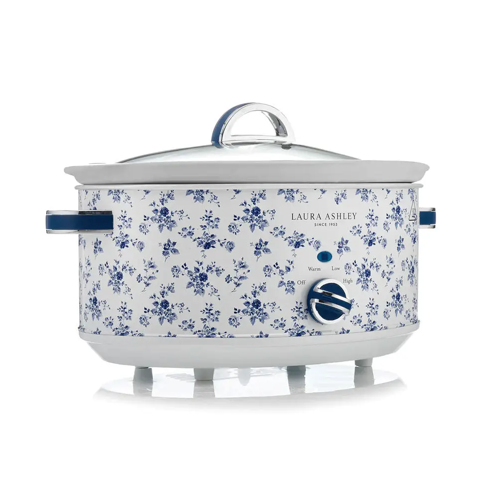 Laura Ashley 6.5L Electric 300 Watt Stainless Steel Slow Cooker China Rose 2