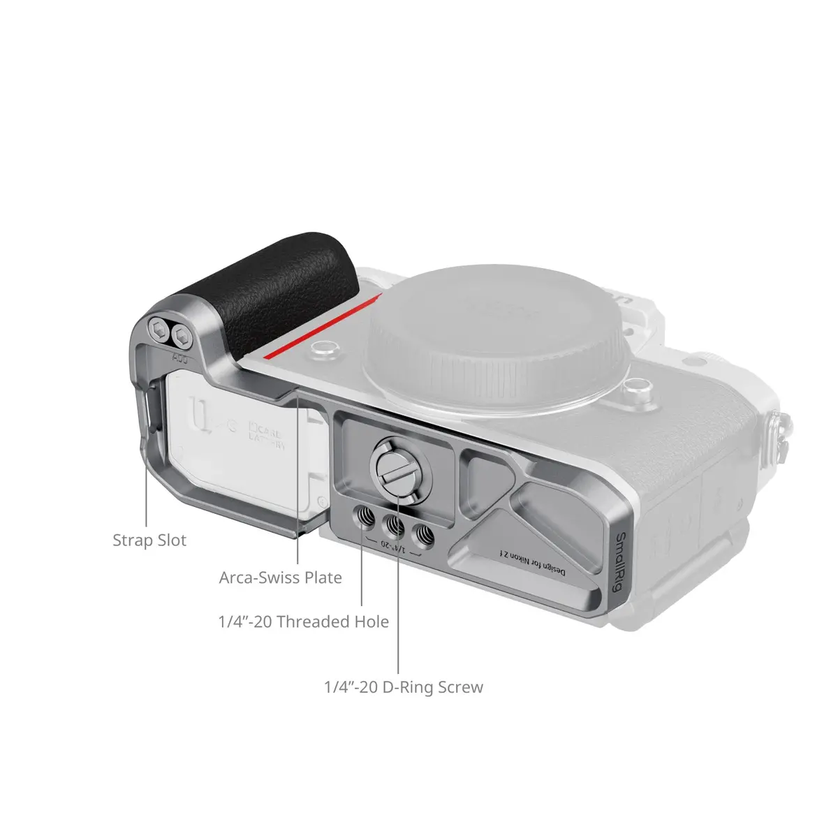 Smallrig L-Shaped Mount Plate With Silicone Handle For Nikon Z F (Silver) 5706 2