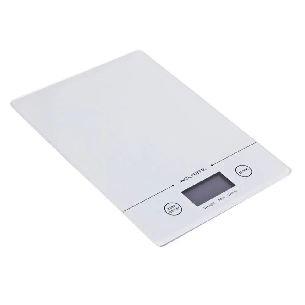 Acurite Slim Line Glass 1G/5Kg Digital Kitchen Scale Weight (White) 1