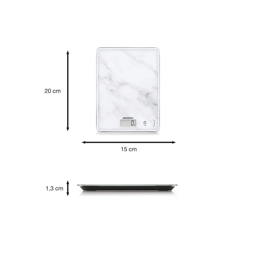 Soehnle Page Compact Digital Lcd Kitchen Food Scale Marble 5Kg 2