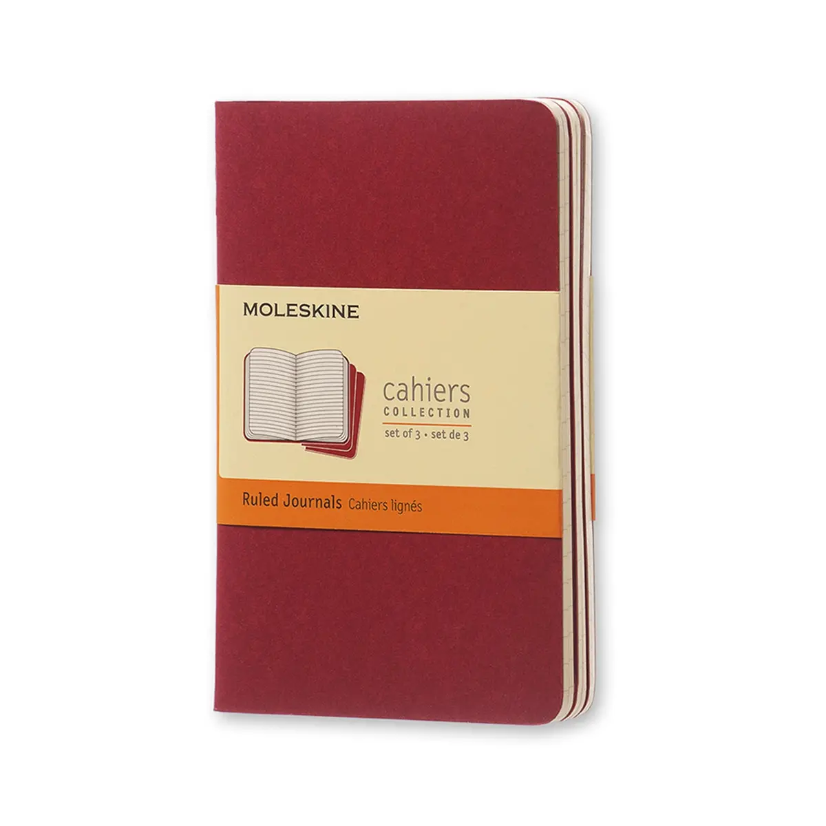 Moleskine Ruled Pocket Cahier Notebook Paper (Red) [3-Pieces] 1