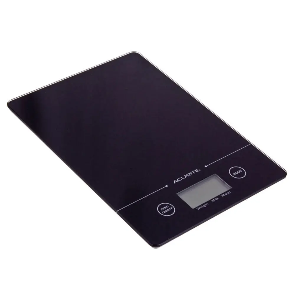 Acurite Slim Line Glass 1G/5Kg Digital Kitchen Scale Weight (Black) 1