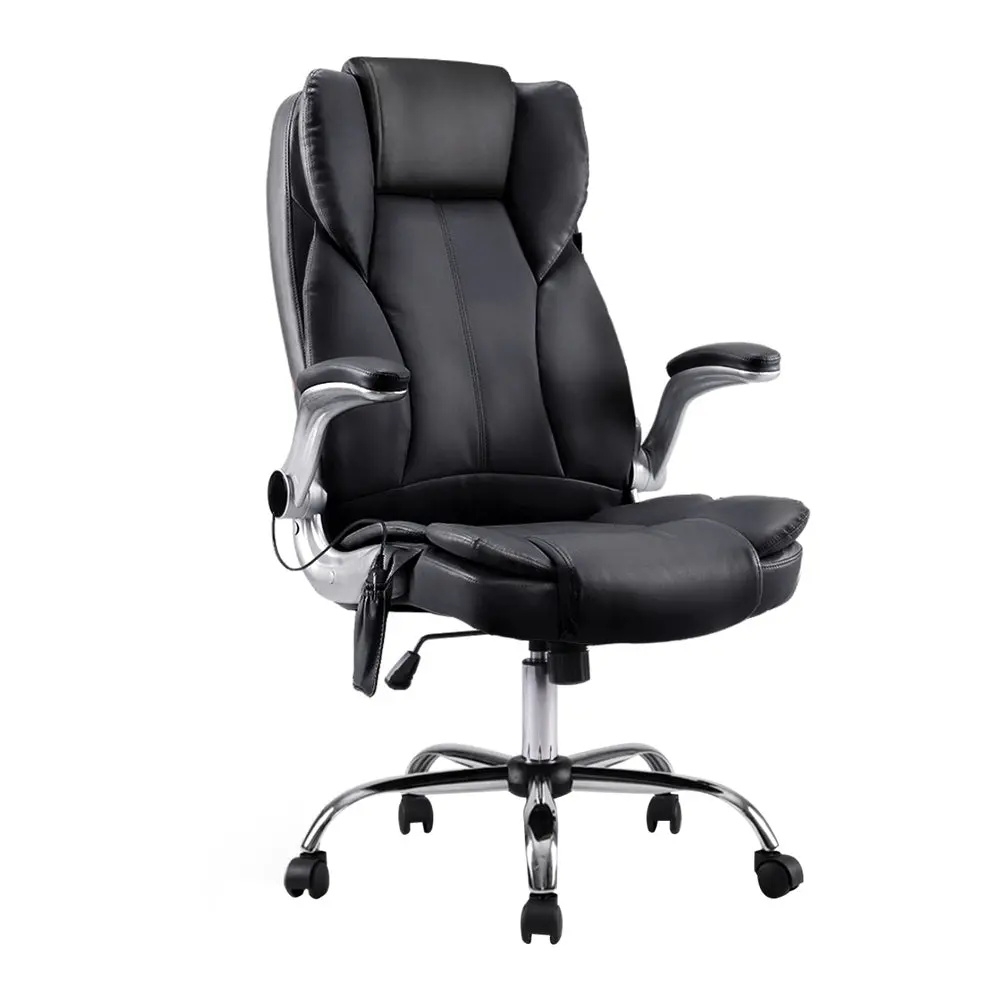 Artiss 8 Point Massage Office Chair Pu Leather (Black) 1