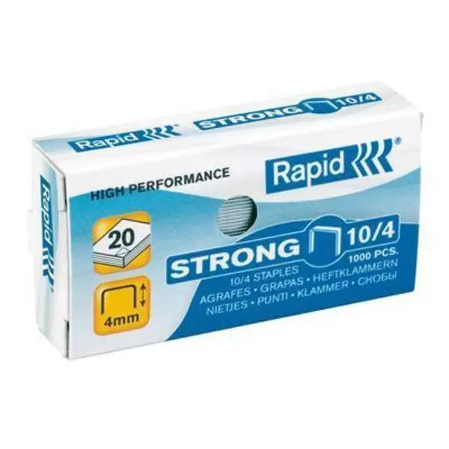 Rapid Strong Staples 10/4 Box 1000 Pack 20 2
