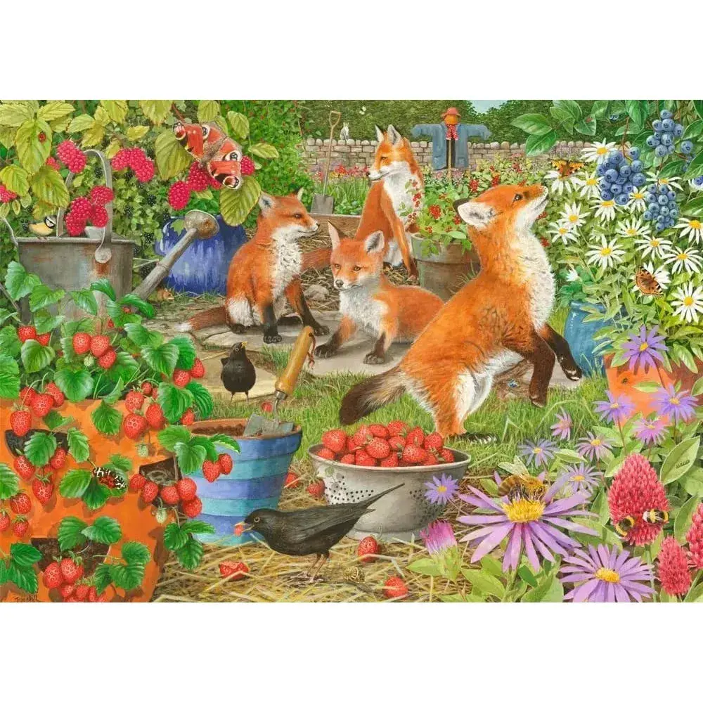 Holdson 1000Pc Garden Visitors Foxes Puzzle 2