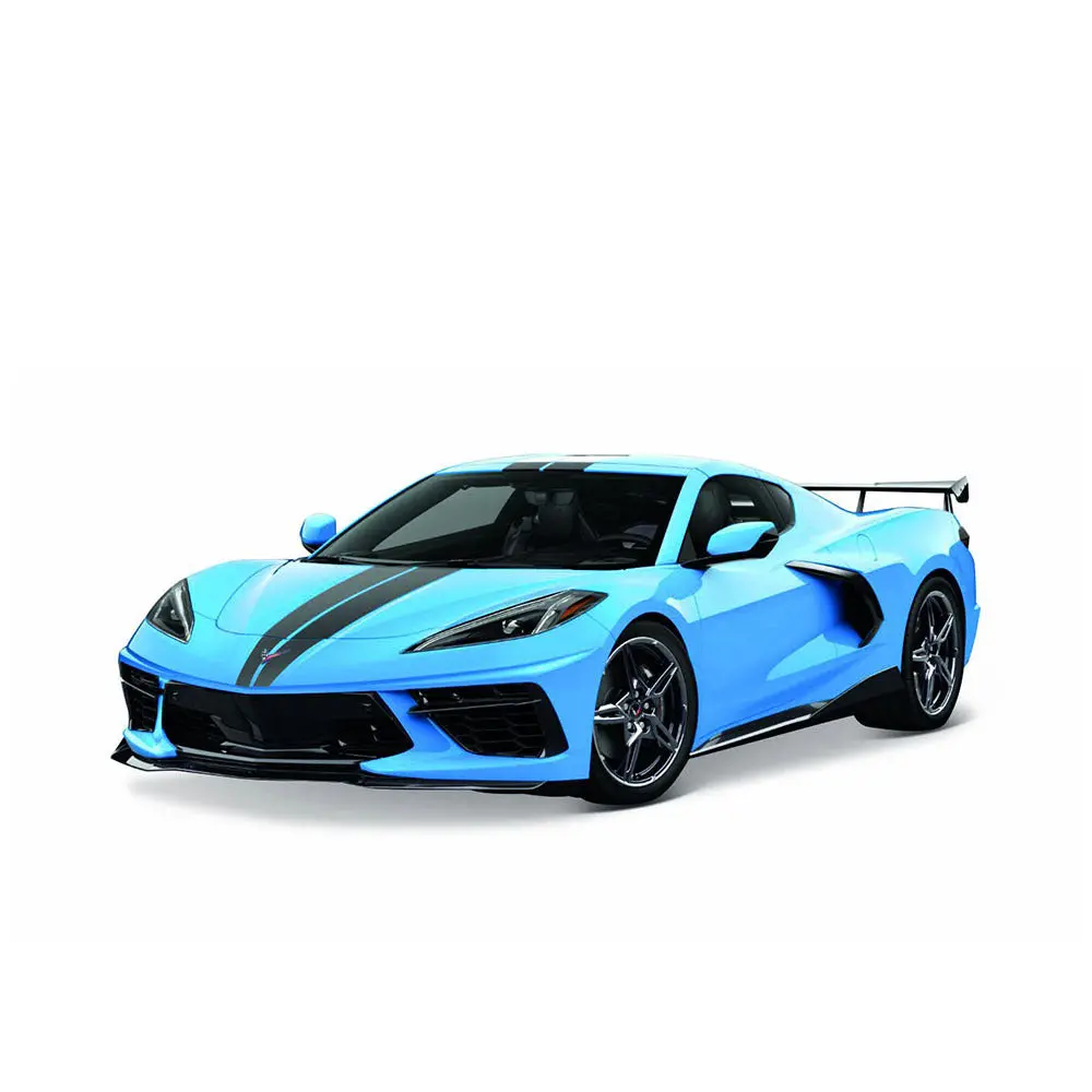 Maisto Licensed 1:18 Scale Chevrolet Corvette Stingray Coupe High Wing 2020 Diecast Model Car (Blue) 1
