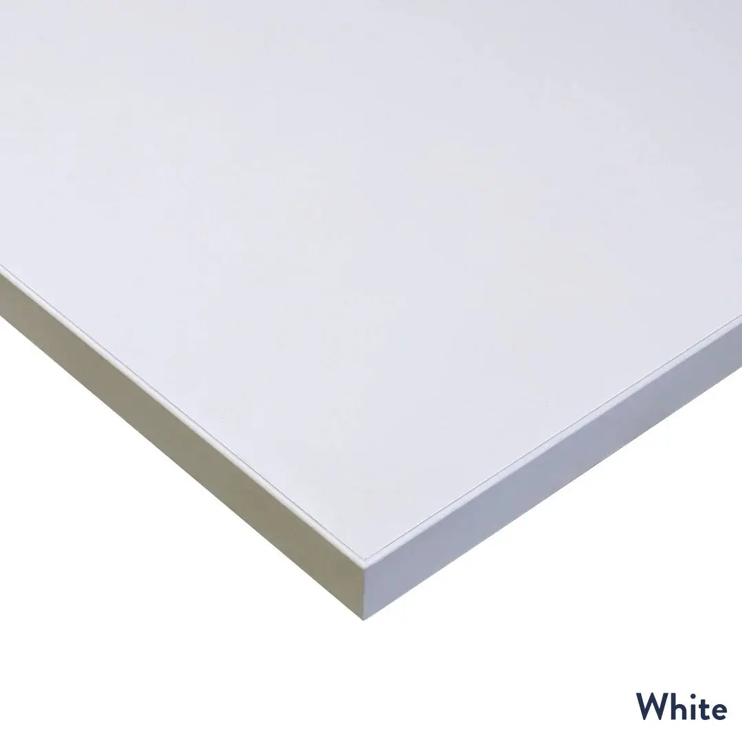 Desky L-Shape Melamine Sit Stand Desk 1600X1400mm - Left Return (White Desktop/Space Grey Frame) 2
