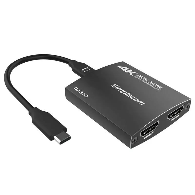 Simplecom Usb-C To Dual Hdmi Mst Adapter 4K@60Hz With Pd And Audio Out (Da330) 1