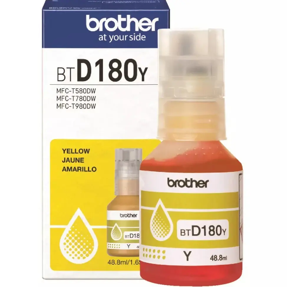 Brother Btd180y Ink Bottle Yellow Genuine Dcp-T580dw Dcp-T780dw 1