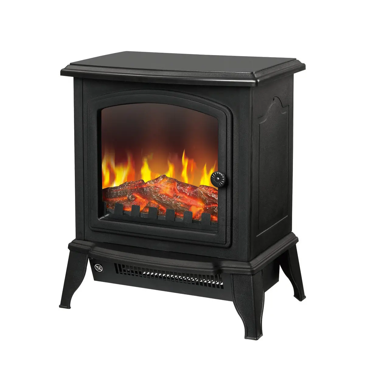 Lenoxx Electric 1000W To 2000W Fireplace Heater With Realistic Log Flame Display 1
