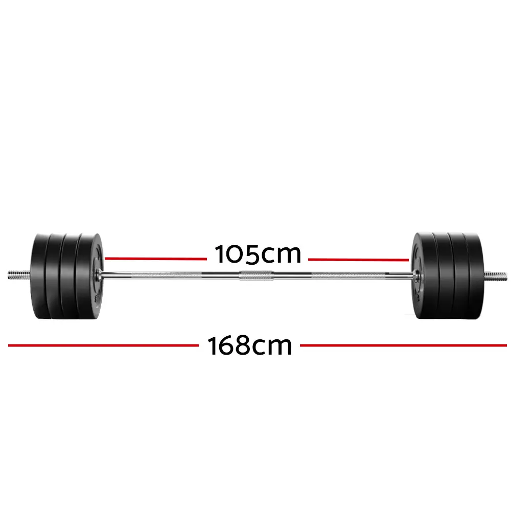 Everfit 88Kg Barbell Set Weight Plates Bar Lifting Bench 168Cm 2