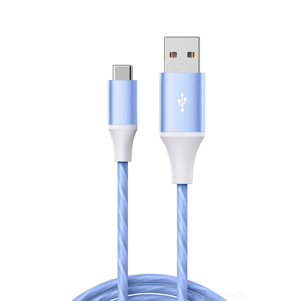 Laser 1M Led Usb To Type-C Charge Cable (Blue) 1