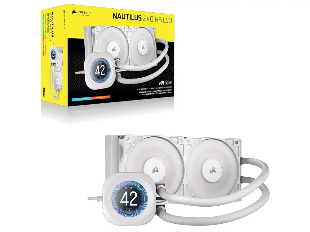 Corsair Nautilus 240Mm Rs Lcd Liquid Cpu Cooler (White) 2