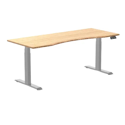 Desky Dual Ergo Edge Sit Stand Desk 180Cm Bamboo Desktop And Grey Frame 1