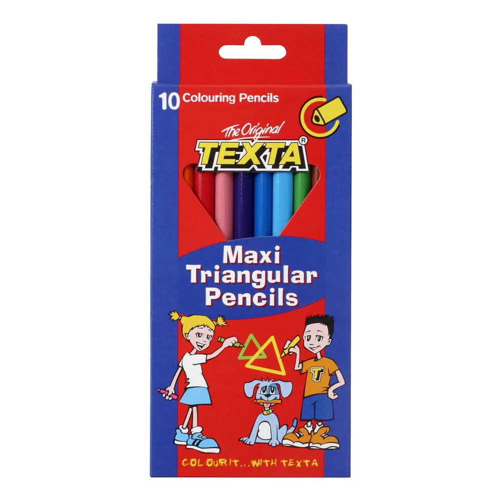 Texta Maxi Triangular Colouring Pencils [10-Pieces] 1