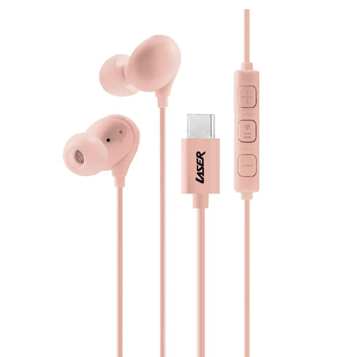 Laser Wired In-Ear Earphones With In-Line Controls (Rose) 1