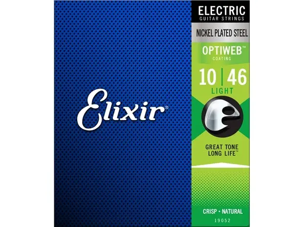 Elixir #19052 Electric Guitar Strings Optiweb Plated Steel 10-46 Light 1