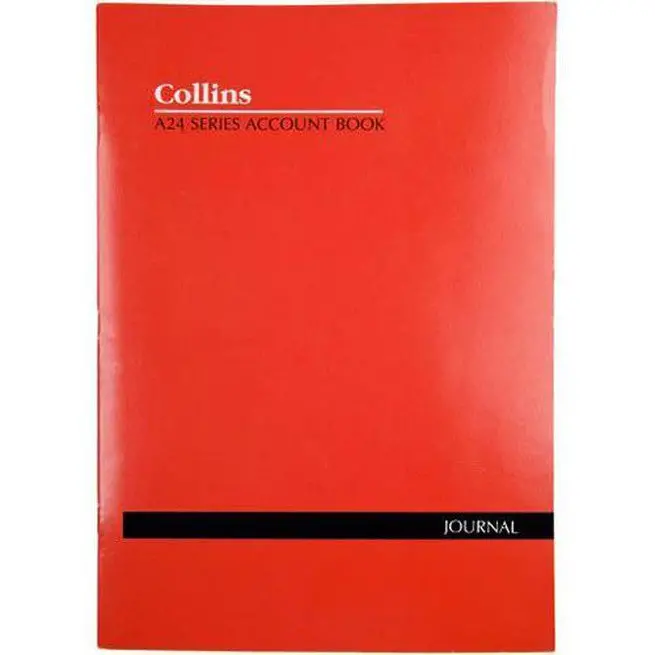Collins A24 Series Account Book Journal Feint Ruled Stapled 24 Leaf A4 Red 1