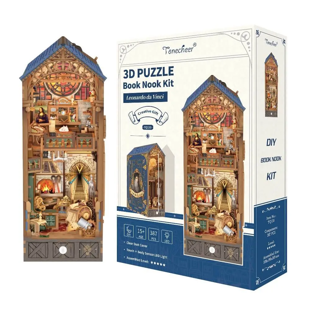 Tonecheer Leonardo Da Vinci Book Nook Kit 1