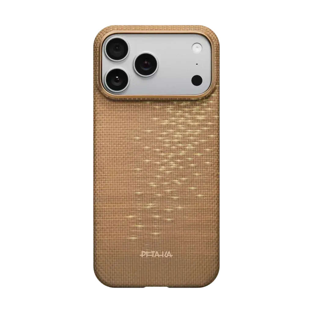 Pitaka Aramid Fibre Ultra-Slim Case  For Iphone 17 Pro Golden Glint 1