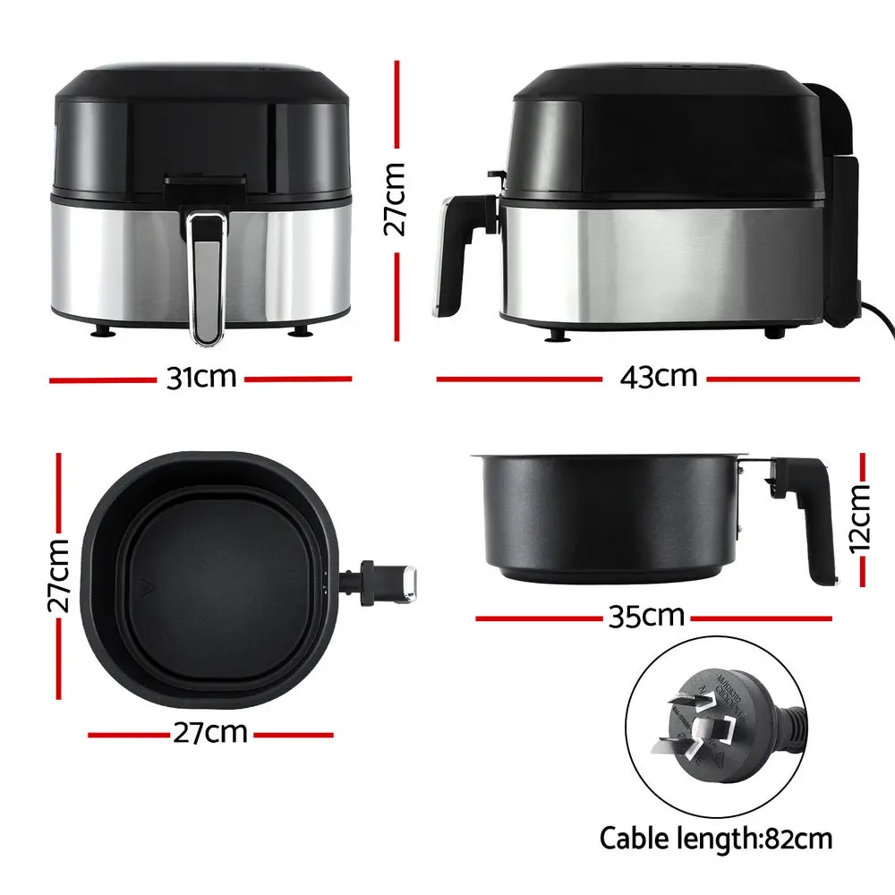Devanti 5.5L Air Fryer & Grill Lcd Fryers 1500W 2