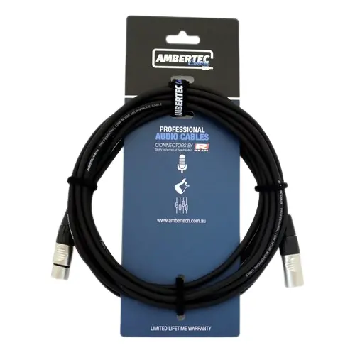 Ambertec Cables Microphone Cable 2M Rean Xlr M-F 1