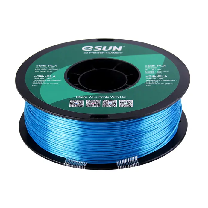 Esun Silk Pla 3D Print Filament 1.75Mm 1Kg - Cyan 1
