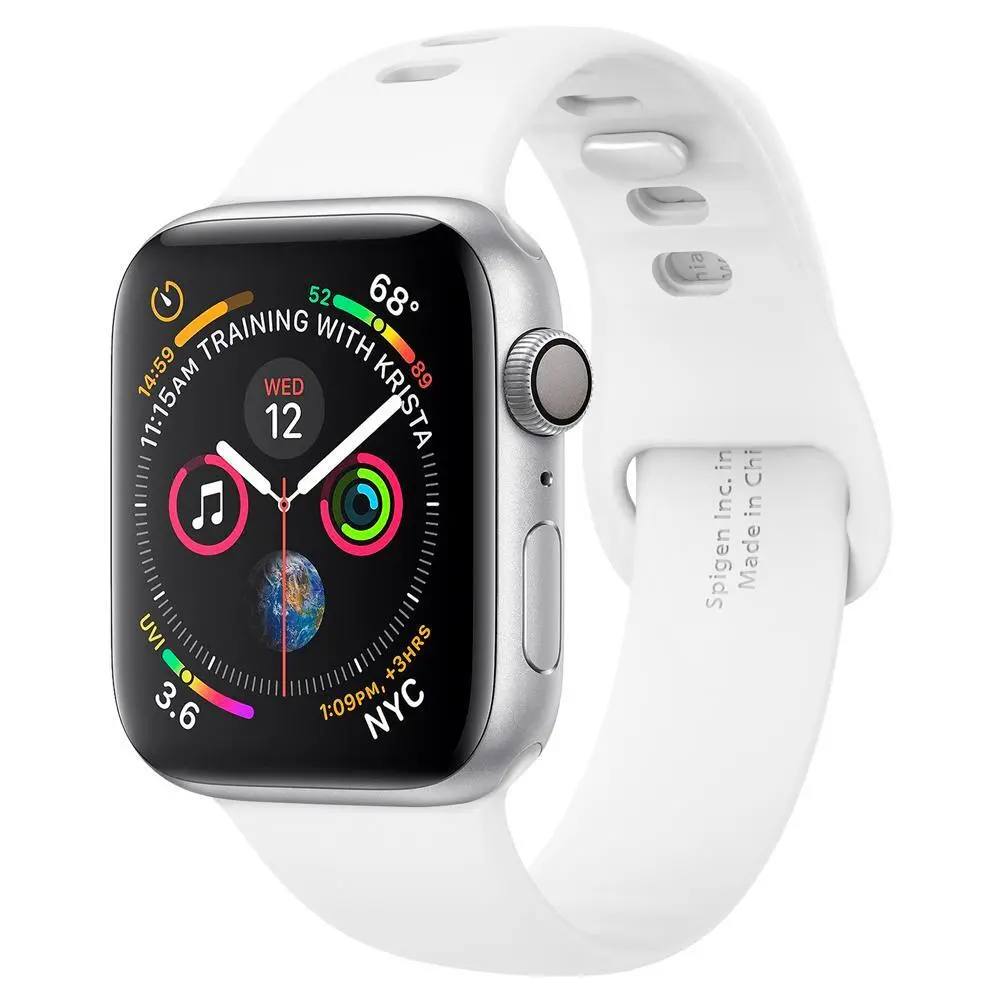 Spigen Apple Watch 41Mm 40Mm 38Mm Silicone Fit Wristband (White) 1