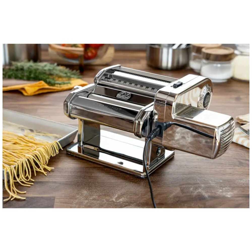 Marcato Atlas Plus Motor Pasta Machine Stainless Steel With 4 Shape Options Silver 2