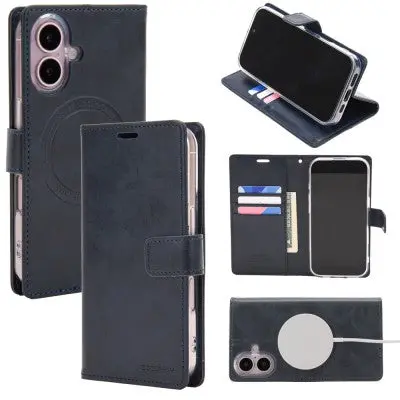 Goospery Bluemoon Diary For Iphone 16 Plus - Navy, With Magsafe 2