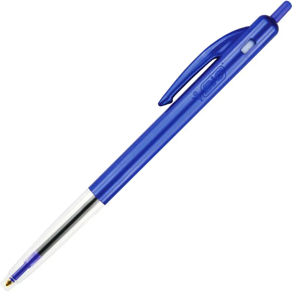 Bic Clic Retractable Ballpoint Pen Medium 1.0Mm Blue Box 10 2