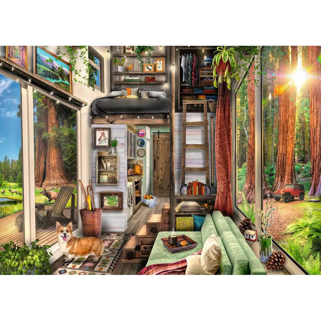 Ravensburger 1000Pc Redwood Forest Tiny House Puzzle 2