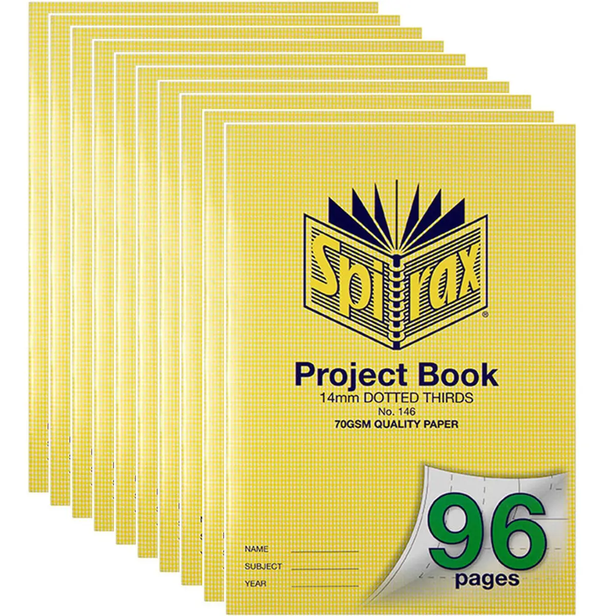 Spirax 146 Project Book 14Mm Dotted Thirds 96 Page A4 10 Pack 1