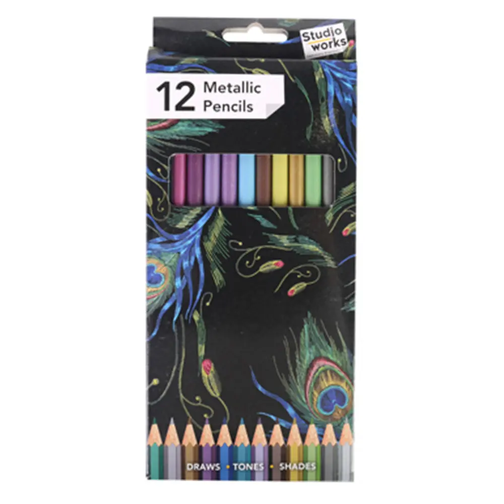 12Pc Studio Works Metallic Artists Pencils 12 Assorted Colors 1