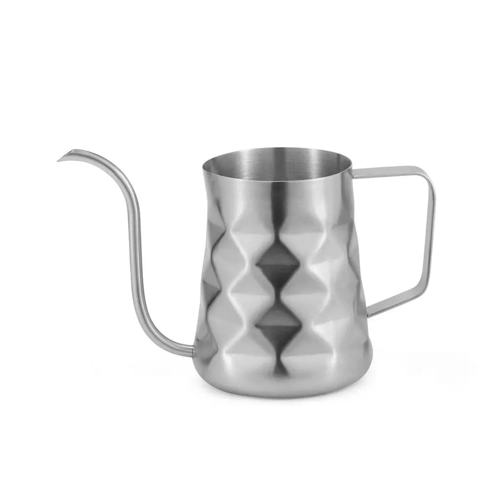 Coffee Culture Stainless Steel Diamond Embossed 600Ml Goose Neck Jug (Silver) 1