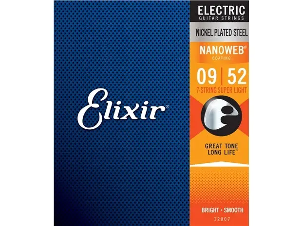 Elixir #12007 Electric Nanoweb 7 Strings Steel Super 9-52 Light 1