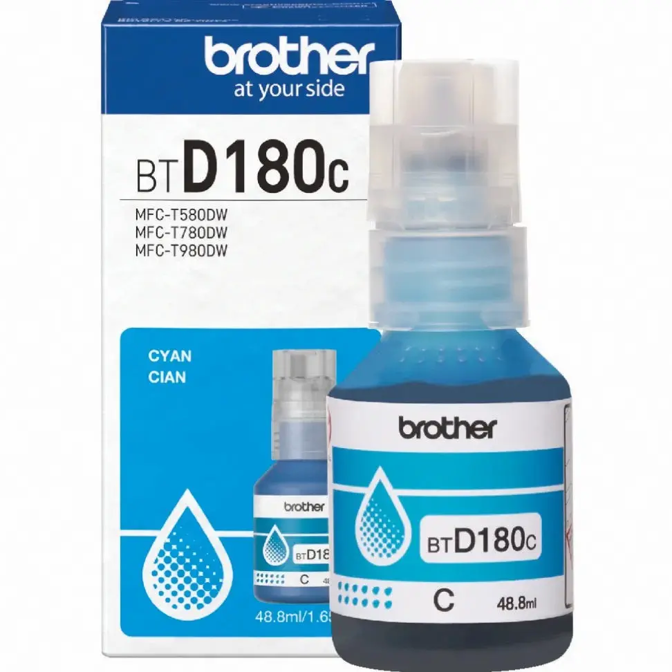 Brother Btd180c Ink Bottle Cyan Genuine Dcp-T580dw Dcp-T780dw 1