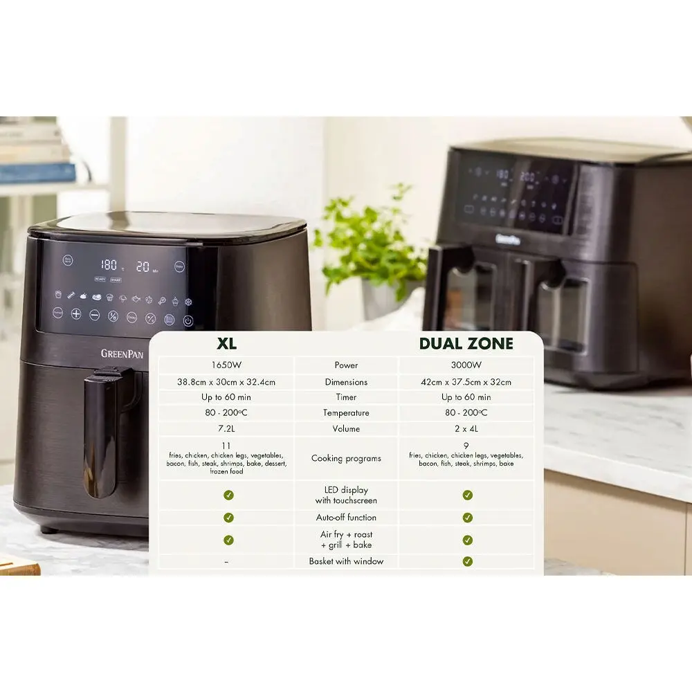 Greenpan Bistro 1 Basket Electric Airfryer Home Benchtop Kitchen Cookware 2