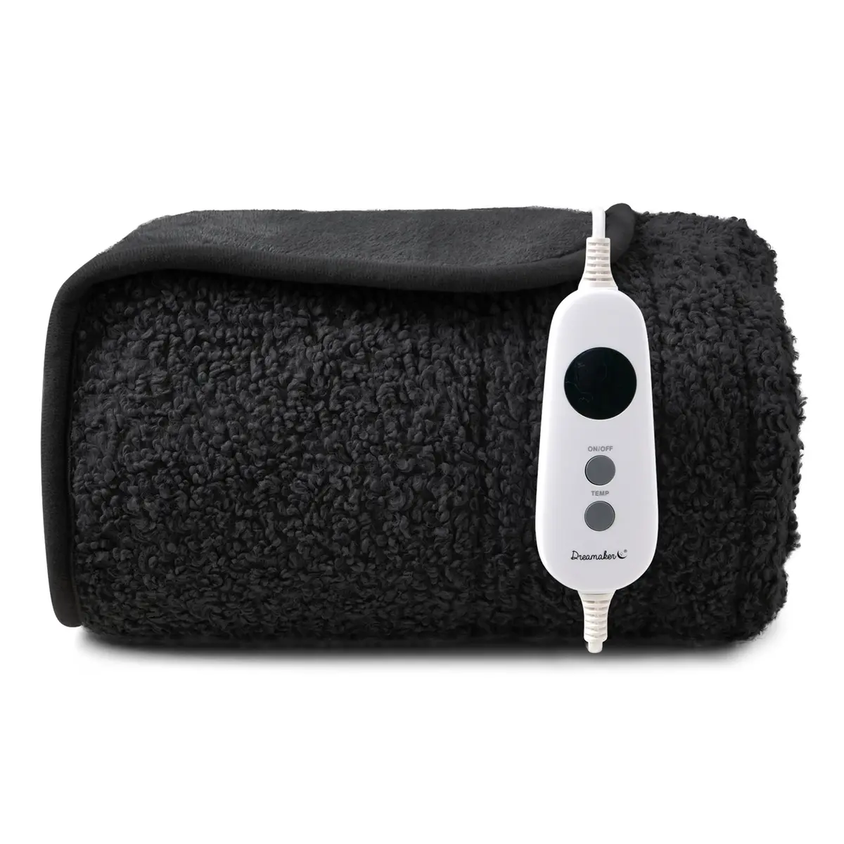 Dreamaker Teddy Fleece Electric Heated Throw Blanket [130X160cm] (Charcoal) 1