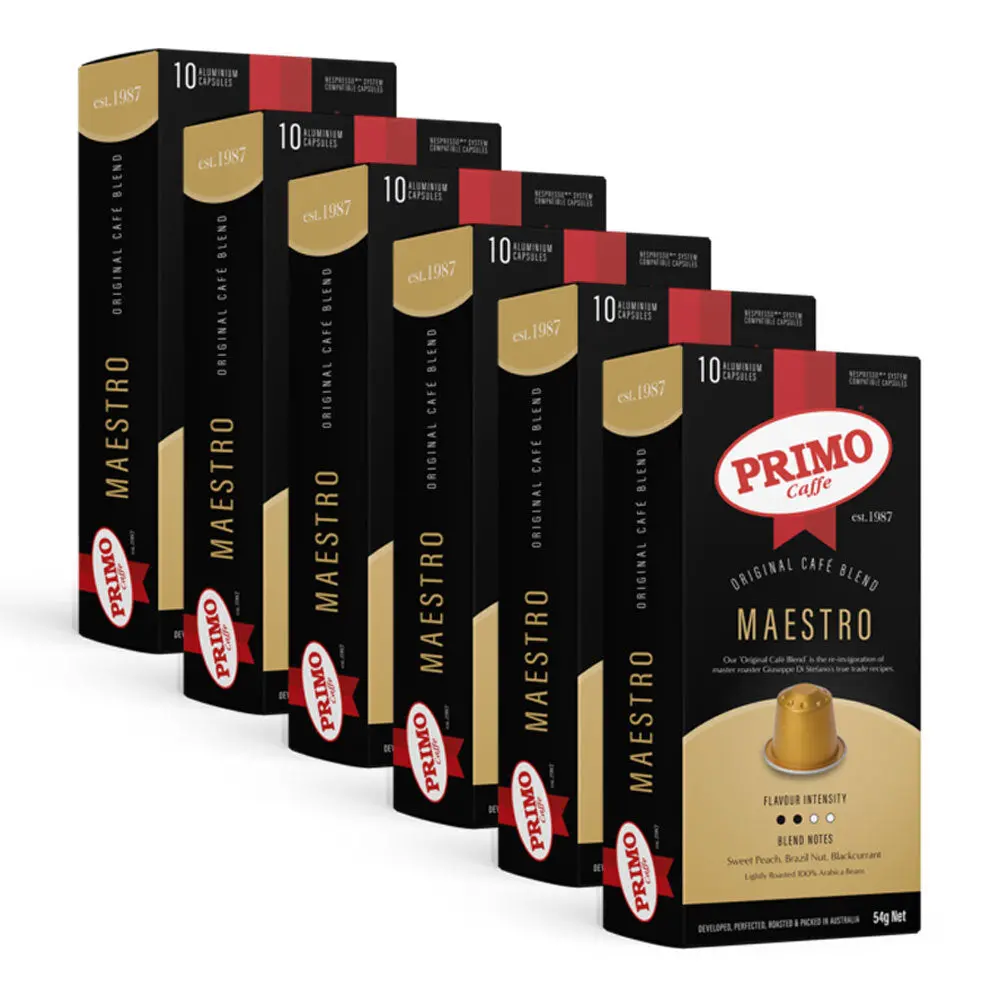 Primo Caffe Maestro Coffee Capsules (6 X 10-Pack) For Nespresso 1