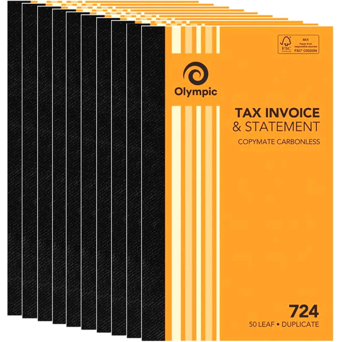 Olympic 10 Pack 724 Tax Invoice Statement Carbonless Duplicate 140870 Bulk 1