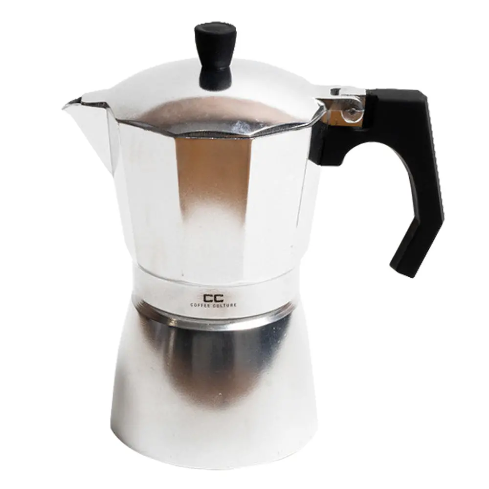 Coffee Culture 19Cm Stovetop Coffee Maker 6-Cup Moka Italian Espresso Pot Silver 1